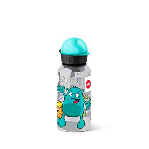 Emsa Botella hermética con diseño de Monstruo, Capacidad de 0.4 l, antiderrame con Piezas fáciles de Limpiar